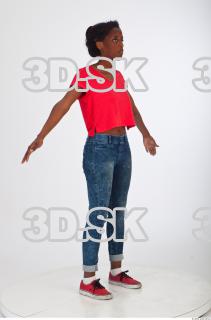 Whole body blue jeans red tshirt reference of Carrie 0016